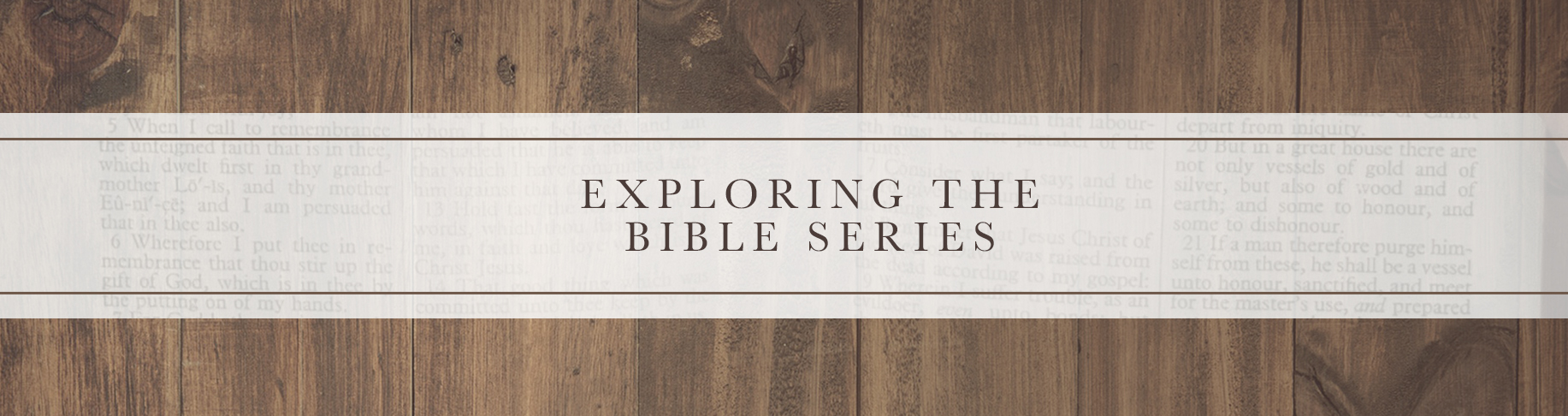 Exploring the Bible Series